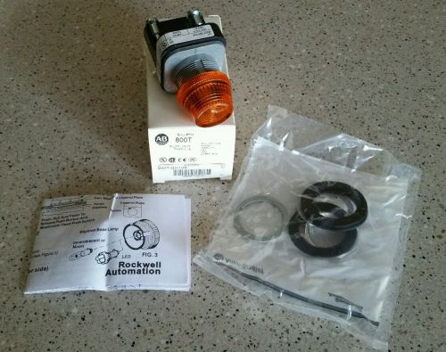 **New In Box** Allen-Bradley 800T-QH10A Pilot Light Amber Lens 120V  Free Ship