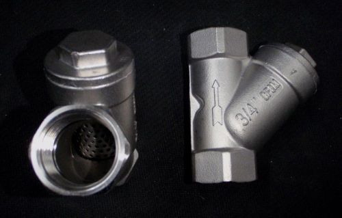 STAINLESS STEEL Y STRAINER 3/4&#034; NPT PIPE