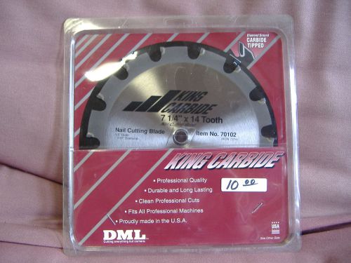 Saw Blade 7 1/4 14t Carbide Nail Cut new  (408)