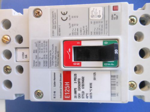 CUTLER HAMMER EGH3020FFB   20 AMP  480 VOLT  BOLT ON CIRCUIT BREAKER