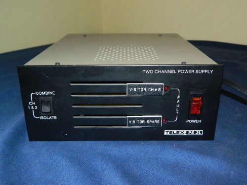 Telex  PS-2L  Two Channel Power Supply  120 VAC; 60 Hz; 90 Watt Max