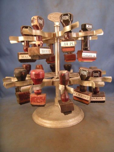 Standard Revolving 2-tier Stamp Holder &amp; 20 Wood Handled Rubber Stamp Race Track