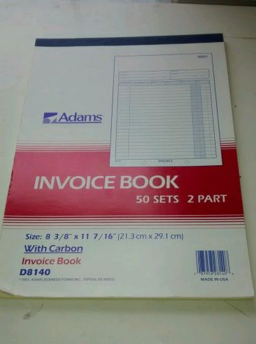 Adams Order Book 8.38 x 10.69 Inch 3-Part Carbonless 50 Numbered Sets D8140 NEW