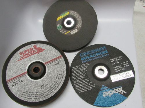 14 new super lancer cincinnati 9&#034; x 1/8&#034; x 7/8&#034; type 24 abrasive grinding wheels for sale