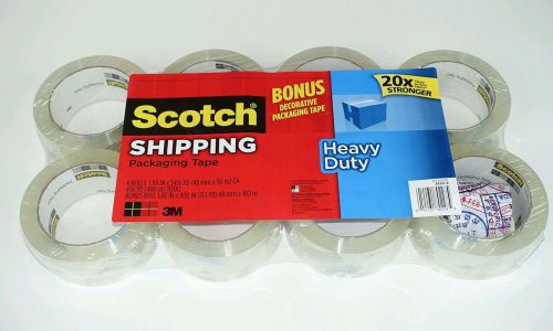 3M SCOTCH PACKAGING/SHIPPING TAPE 8 ROLLS 48X50mm/roll HEAVY DUTY New