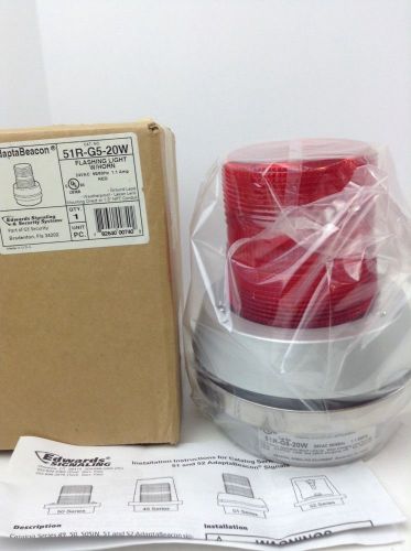 NIB Edwards Signaling Security 51R-G5-20W Red ADAPTABEACON Flashing Light Horn