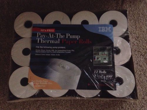 IBM PAY AT THE PUMP THERMAL PAPER ROLLS, NIB 12 - 2 5/16&#034; X 400&#039; ROLLS