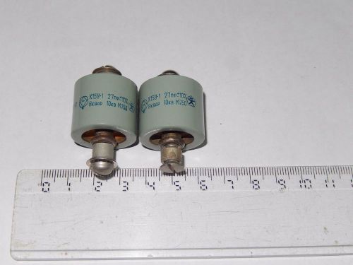 27pF 10kV 8kVAR High Voltage Doorknob Capacitors K15Y-1 NOS Lot of 2 pcs