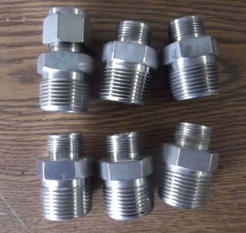 6 Swagelok, Parker, &amp; No Name 1/2 x 3/4 Male Connectors Model 810-1-12 /8-12 FBZ