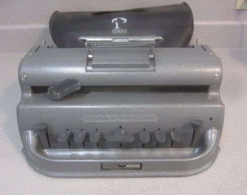 Perkins Brailler by Howe Memorial Press School for the Blind Typewriter &amp; cover