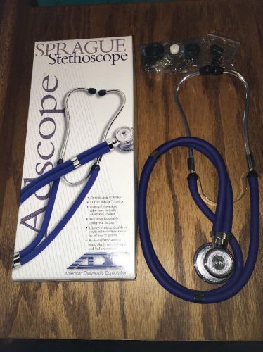 ADC ADSCOPE 641 Sprague Stethoscope 22&#034; Royal Blue Adult/Pediatric