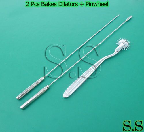 Two Pcs Bakes Rosebud Urethral Sounds 2MM &amp; 8MM PINWHEEL