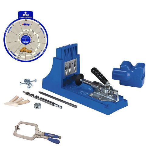 Kreg Jig K4 Pocket Hole System, KHC-LARGE Face Clamp, Screw Selector Wheel