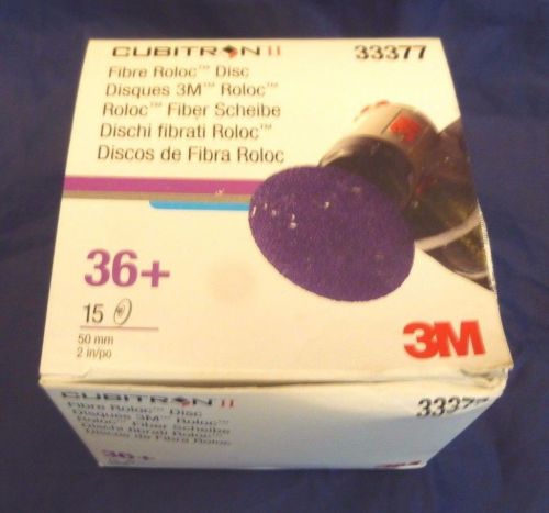 3M Cubitron II Fibre Roloc Disc #33377 36+Grit 50mm 2&#034; 15 Pcs NIB