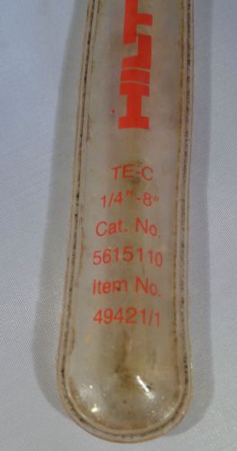 HILTI TE-C DRILL BIT 1/4&#034; - 8&#034; CATALOG #5615 110 ITEM #49421/1 USED