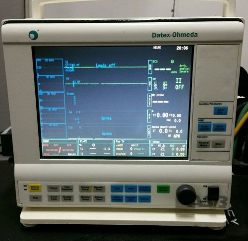 Datex ohmeda compact anesthesia monitor as/3 platform 5 agent certified cal s/5 for sale