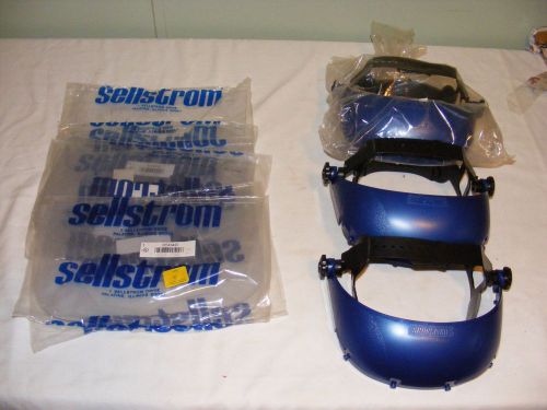 3 Safety Face Shields W/7 lenses welding grinding