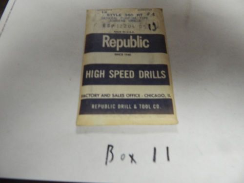 &#034;REPUBLIC&#034; Twist Drill Bits &#034;4&#034; Size, lot of 12 Pcs