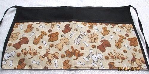 Waiter/waitress Server Waist Apron, Dogs in Beige