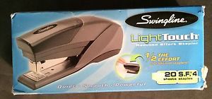 Swingline 66402 LightTouch Stapler, Soft Grip, Full Strip, 20 Sheets, Black/Gray