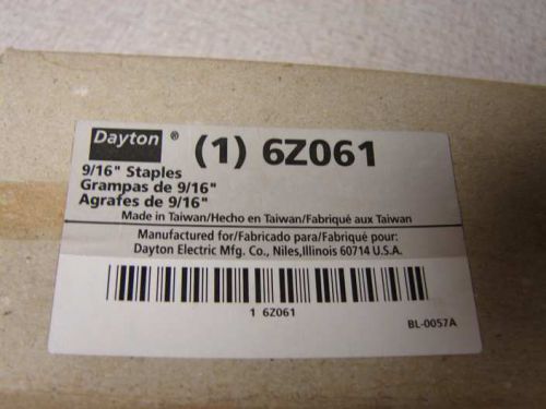Dayton 6Z061 staples box of 5000 1/2&#034; crown 9/16&#034; leg