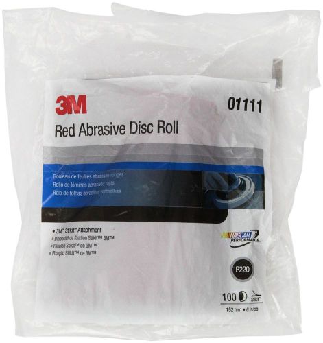 3M 01111 Stikit Red 6&#034; P220 Grit Abrasive Disc