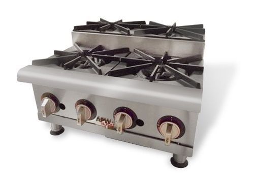 APW Wyott GHPS-4I Champion Hotplate gas countertop (4) 28,000 BTU step-up...