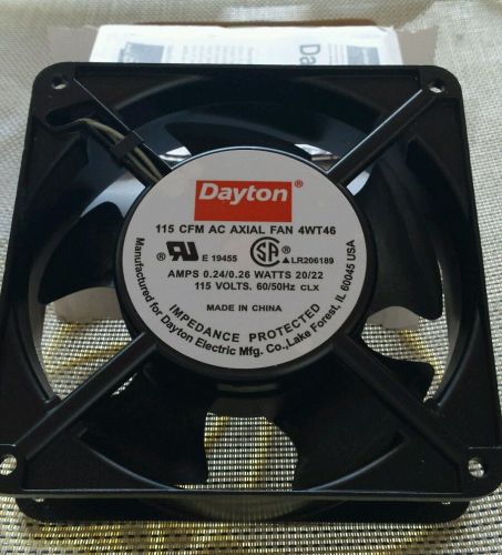 DAYTON AC AXIAL FAN 4WT46, 115 CFM, 115 VOLTS, 20/22 WATTS, 0.24/0.26 AMPS