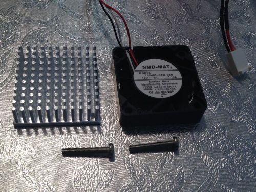 1x NMB 1604KL-04W-B59 12V 0.1A DC COOLER+ Aluminum HeatSink 38mm x 38mm x 12.5mm