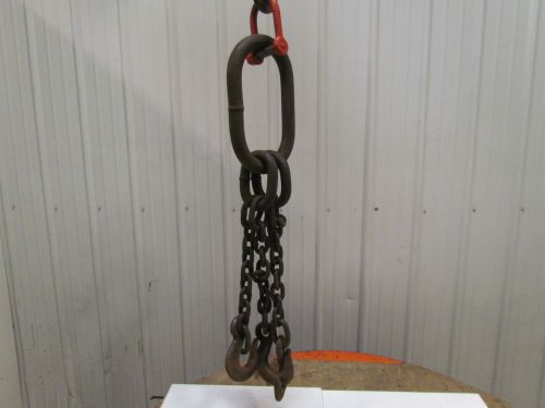 TOS 1/2&#034;x3&#039; 2&#034; 3-Leg Chain Sling Master Link Sling Hooks Grade 80 WLL 31200Lb