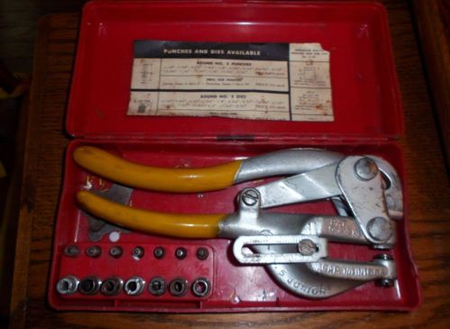 Whitney jensen # 5 jr metalworking punch set complete in fitted plastic box for sale
