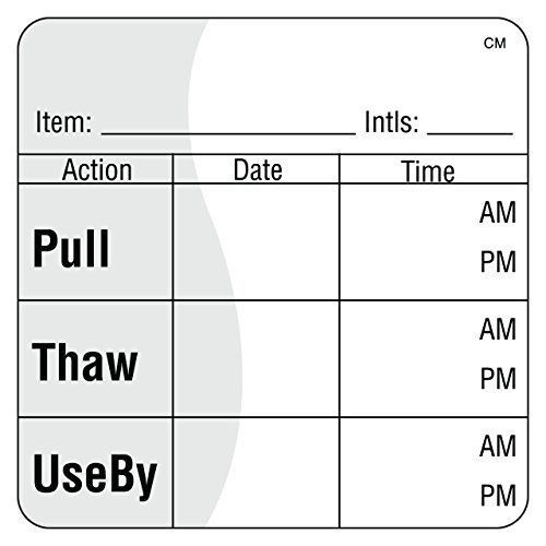 DayMark IT112461 CoolMark Pull/Thaw/Use By Freezable Label, 2&#034; x 2&#034; Roll of 500