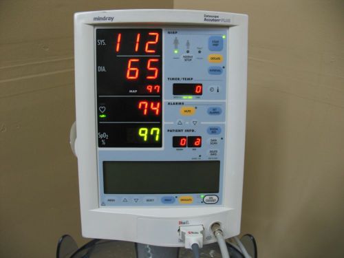 DATASCOPE/MINDRAY ACCUTOOR PLUS VITAL SIGNS MONITOR LION BATT NIBP, MASIMO SPO2