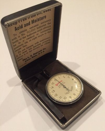 VINTAGE STARRETT LAST WORD 711-D10 LARGE FACE DIAL TEST INDICATOR .0001 USA