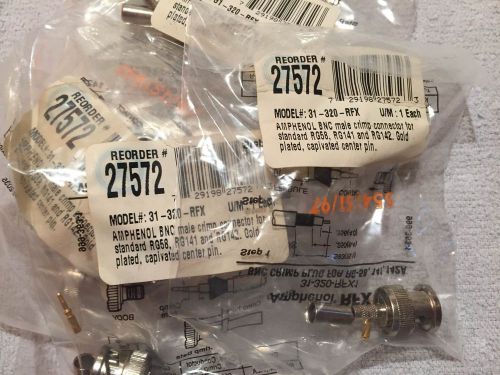 LOT of 10 - AMPHENOL # 31-320-RFX BNC MALE CRIMP RG58 CONNECTORS - BRAND NEW