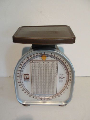 PELOUZE SHIPPING /  POSTAL KITCHEN SCALE  50 # Y50 MECHANICAL VINTAGE 1981 CLEAN