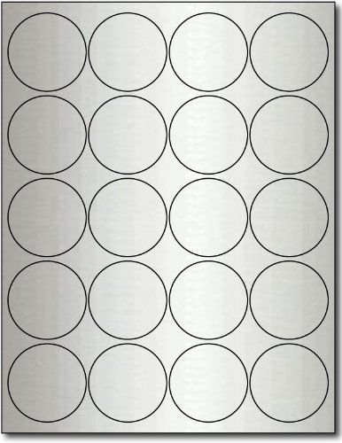 Desktop Publishing Supplies, Inc. 2&#034; Round Inkjet Silver Foil Labels - 10 Sheets