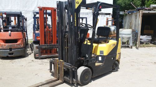 Forklift lift truck daewoo triple mast sideshift lp propane fork used for sale