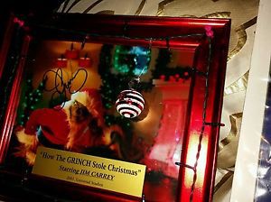 autographed jim carrey photo. grinch who stole Christmas , wardrobe, prop bundle