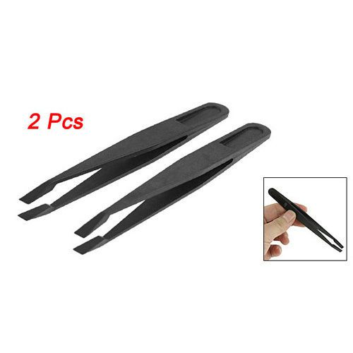 New 2 Pcs Practical Anti-Static Flat Tip Tweezers Electronic Repair Tool YM