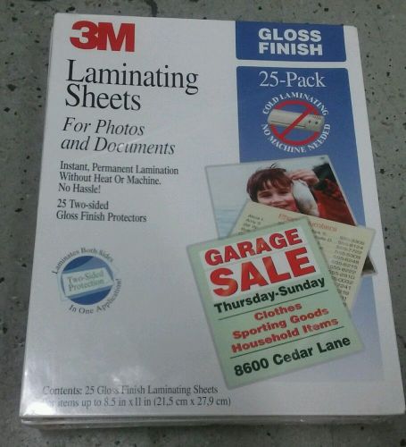 *NEW* Scotch 3M Gloss Finish 25 Pack Laminating Sheets LS854-25G