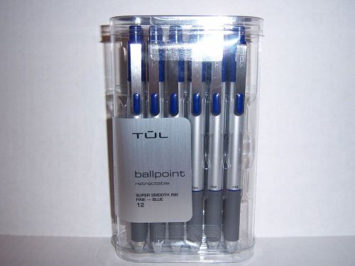 TUL BP3 Ballpoint Retractable Fine Point 0.8mm, Blue 12pk-NEW Sealed