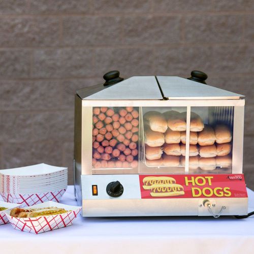 Hot Dog Steamer 100 Dog &amp; 48 Bun Avantco HDS100 120V, 1300W Stainless Steel