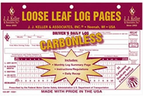 J.J. Keller - Driver&#039;s Daily Log With 7 And 8 Day Recap, Carbonless, Pack Of 12