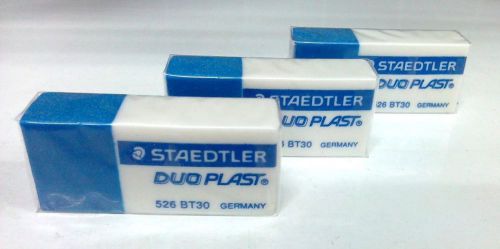 6 x STAEDTLER DUOPLAST 526 BT30 Hi Polymer Pen Pencil Eraser Rubber new on paper