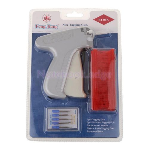 Regular Garment Price Label Tagging Gun + 800 Barbs + 6 Needles/Pins Red