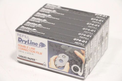 6 pack dryline refill double line correction film 2/6 x 472&#034; liquid paper 074-01 for sale