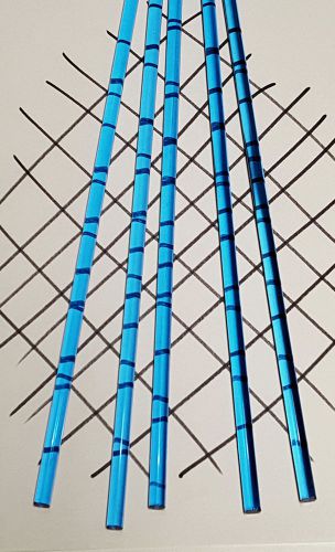 5 pc 1/4” diameter 12” inch long clear blue acrylic plexiglass translucent rod for sale