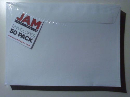 JAM Paper Large Booklet Envelopes - (7 1/2 x 10 1/2) - White - 50 Envelopes