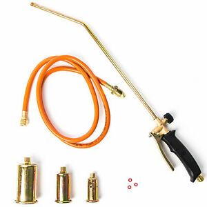 Propane Blow Torch w/ 3x Nozzles Portable Melting Ice Snow Lawn Weed Fire Burner